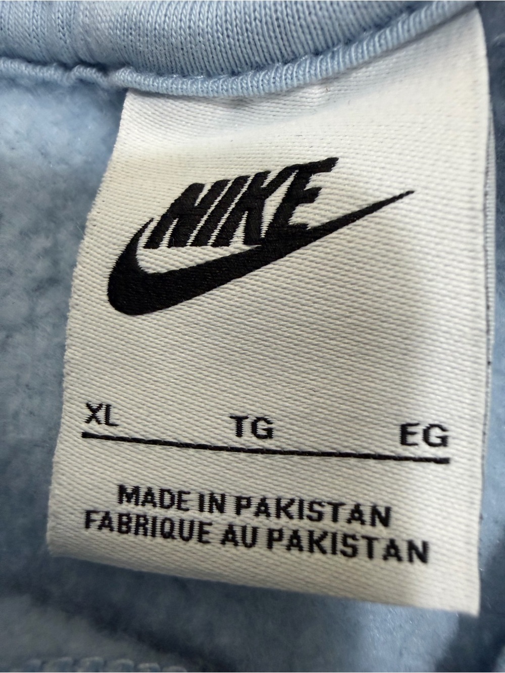 Nike Light Blue Cropped Crew Sweatshirt with White Swoosh - Picture 10 of 10